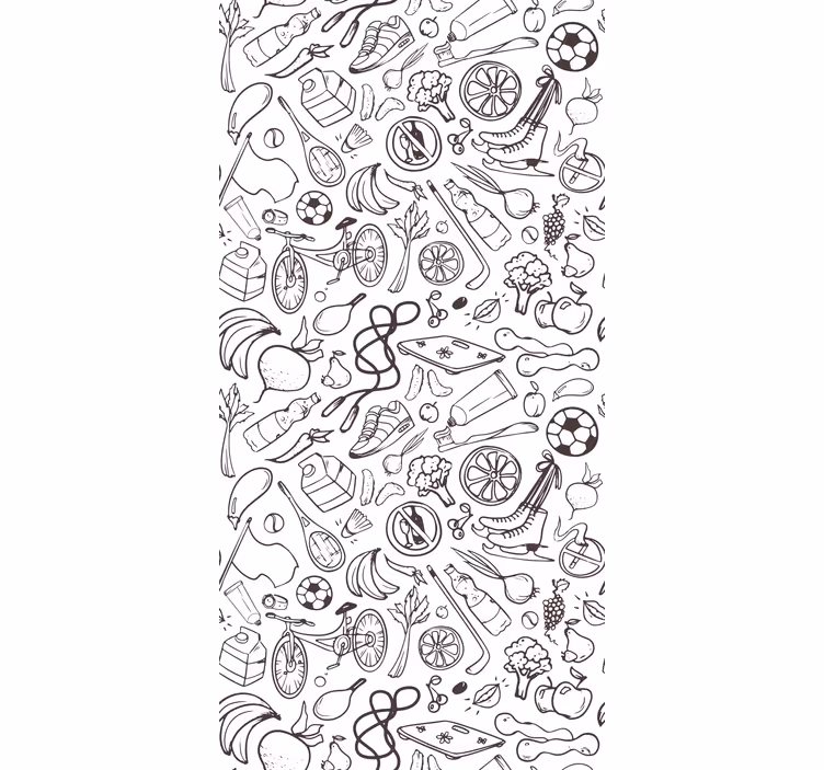 Eklektisk doodle-array tapet kunst - Tenstickers