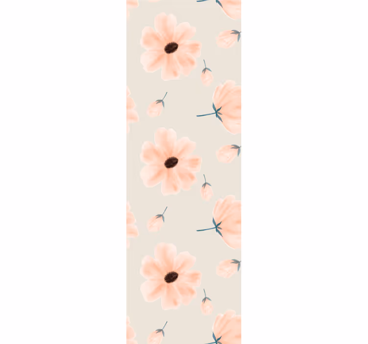 Mykt elegant mønster tapet blomster - Tenstickers