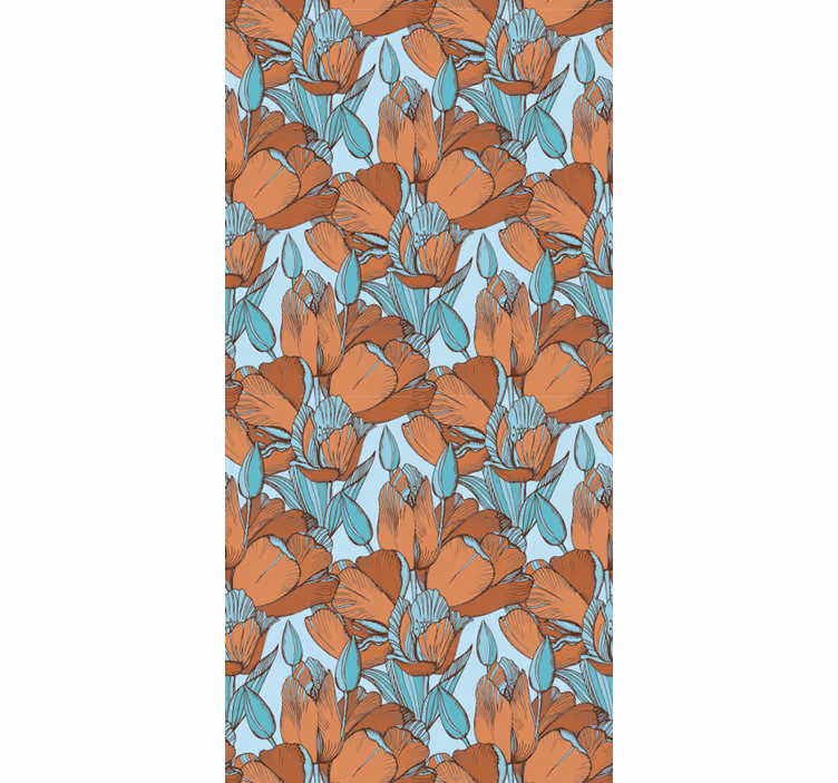 Stilig blomsterutstilling tapet blomster - Tenstickers