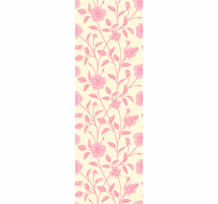 Vintage små roser på rosa bakgrunn tapet blomster - Tenstickers