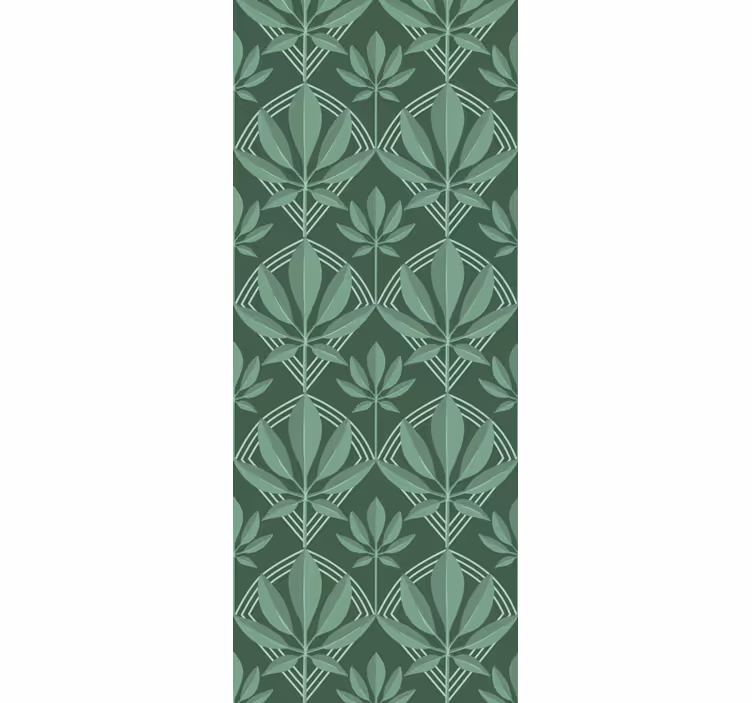 Art deco liten flaske grønne blader tapet fliser - Tenstickers