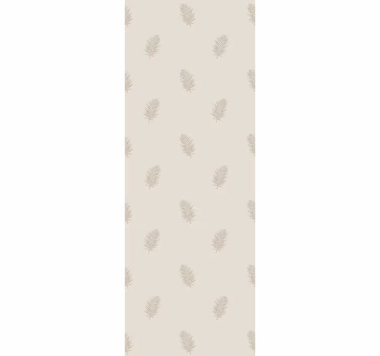 Subtilt beige mønster tapet grønne blader - Tenstickers