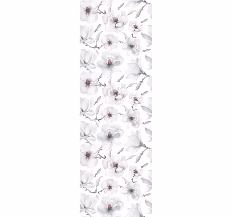 Elegant grått motiv tapet blomster - Tenstickers