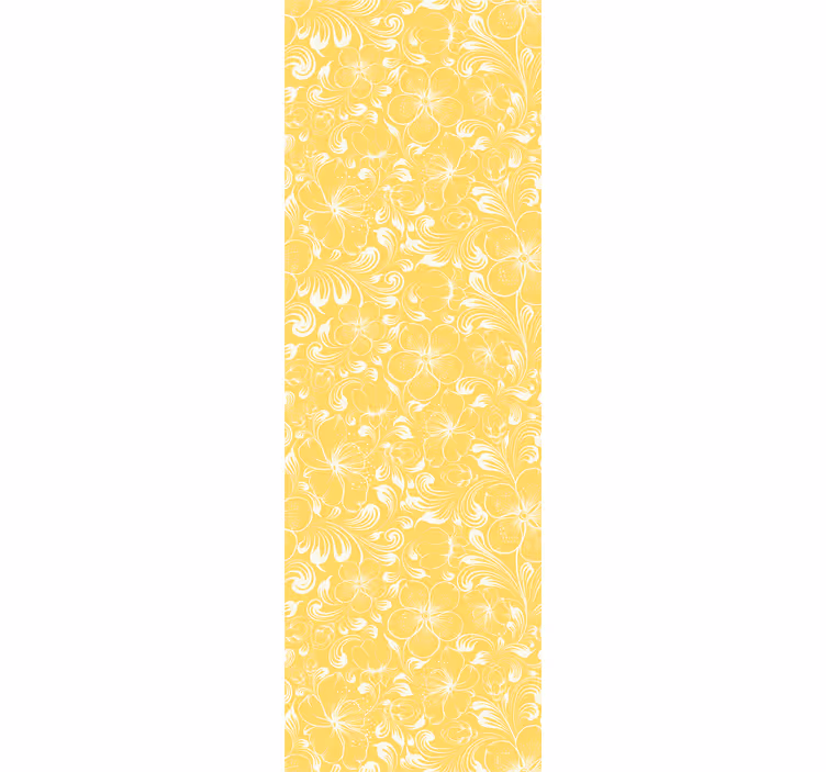 Gul floral grandmillenial stil tapet blomster - Tenstickers