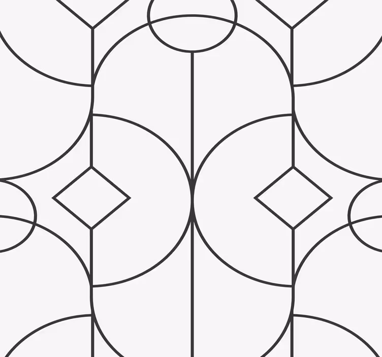 Grå lineær kunstverk tapet geometriske former - Tenstickers