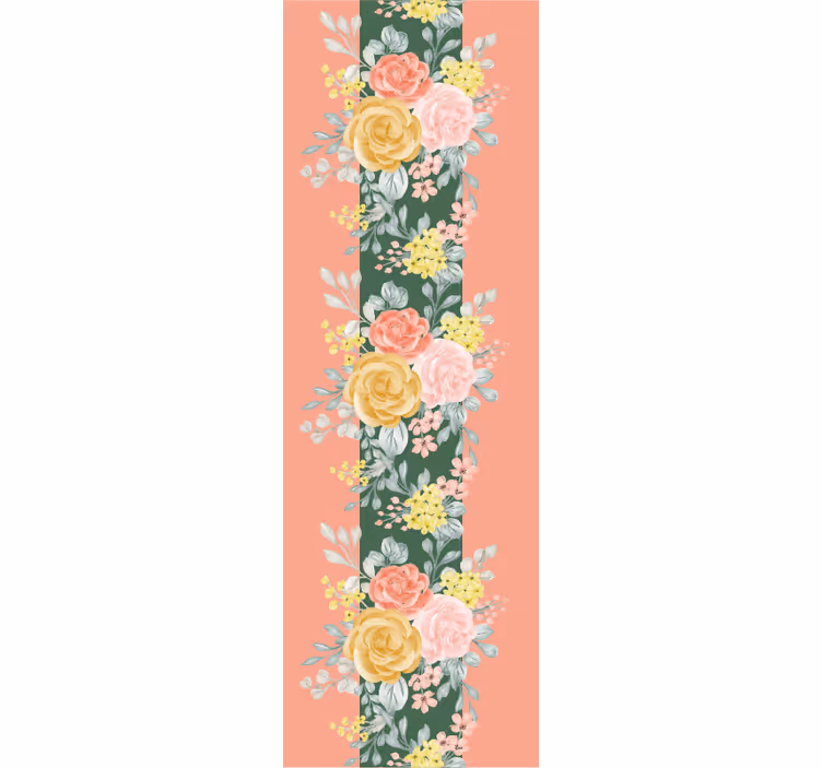 Fargerikt blomsterlinjemønster tapet natur - Tenstickers