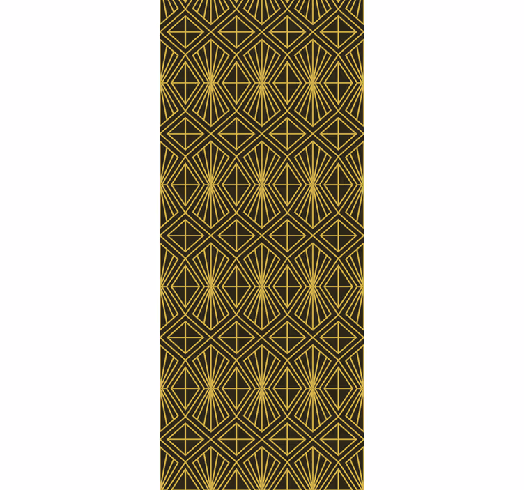Geometrisk art deco-mønster i gull tapet vintage - Tenstickers