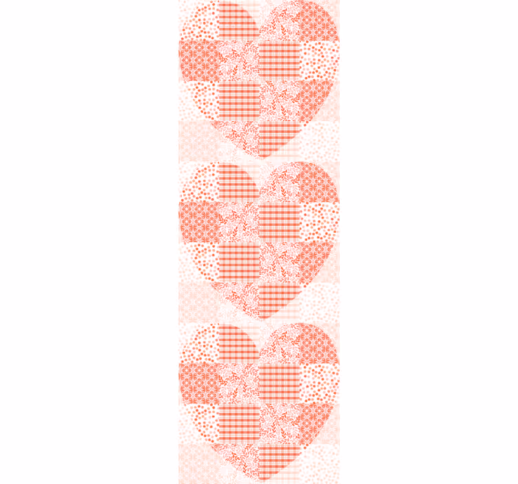 Hjerte patchwork mønster tapet blomste - Tenstickers