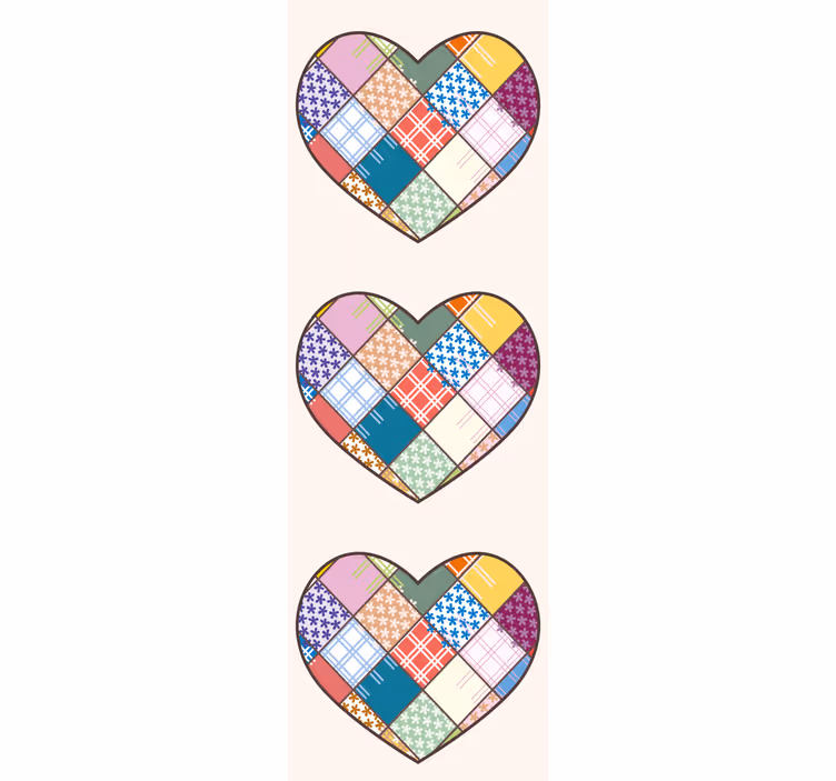 Lappeteppe hjertedesign tapet blomste - Tenstickers