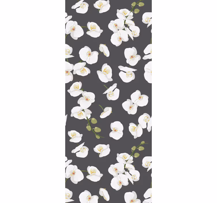Hvite orkideer tapet blomste - Tenstickers
