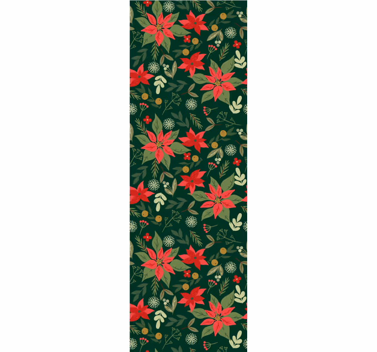 Festlig blomstermønster jul tapet - Tenstickers