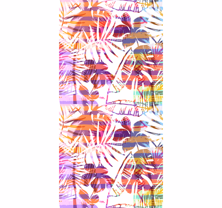 Eksotiske palmer og linjer tropisk mønster tapeter trær - Tenstickers