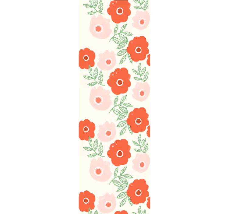Rosa og rød blomst tapet blomster - Tenstickers