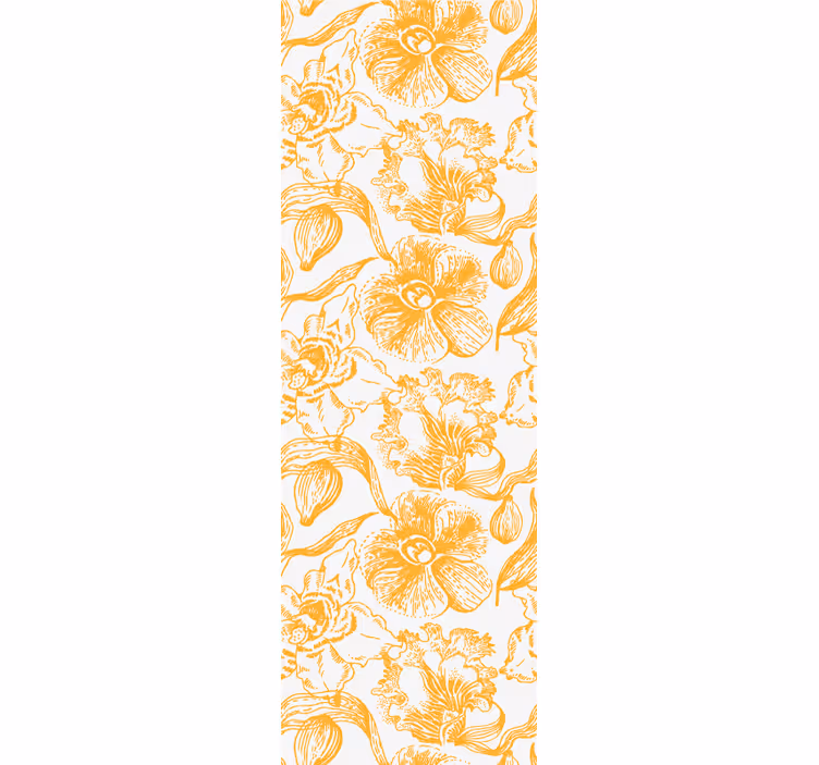 Gult vintage mønster tapet blomster - Tenstickers