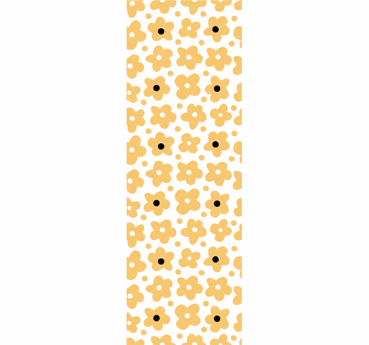 Gult abstrakt blomstermønster tapet barn - Tenstickers