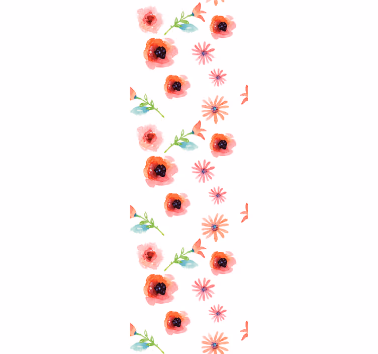 Enkelt rosa blomstermønster tapet blomster - Tenstickers