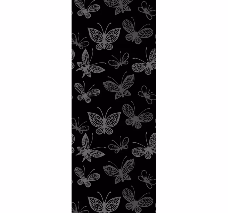 Elegante svarte silhuetter tapet sommerfugl - Tenstickers