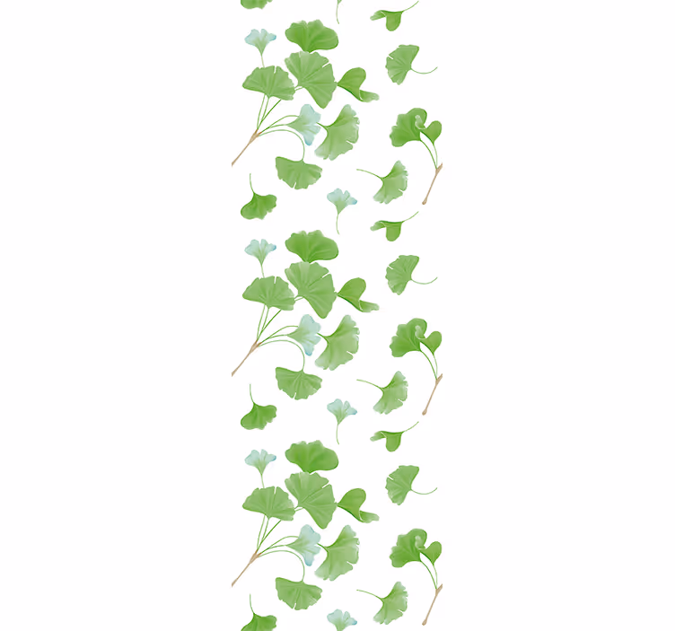 Tapet grønne blader ginkgo biloba mønster - Tenstickers