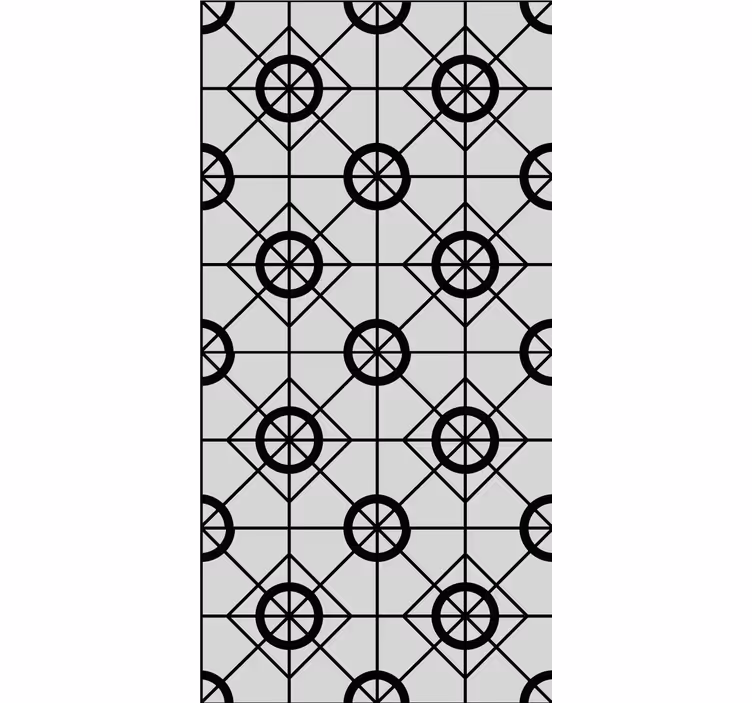 Geometrisk svart mønster tapet fliser - Tenstickers