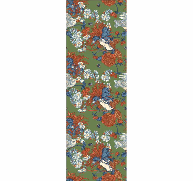 Tapet blomster fugler blant blomster - Tenstickers