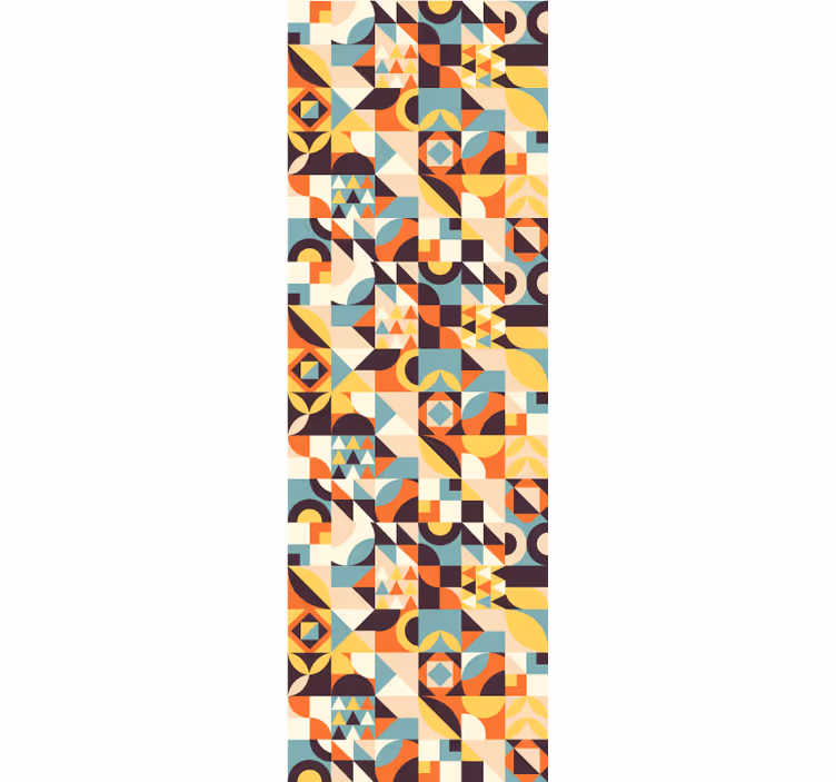 Retro farget mosaikk tapet geometriske former - Tenstickers