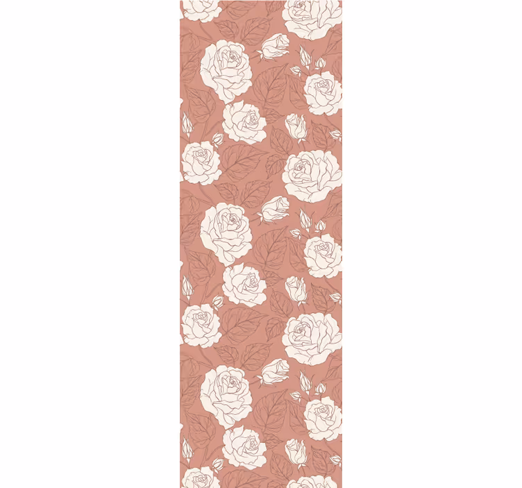 Rosebladmønster tapet blomster - Tenstickers