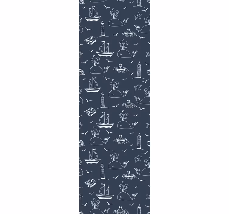 Hval nautisk scene tapet fisk - Tenstickers