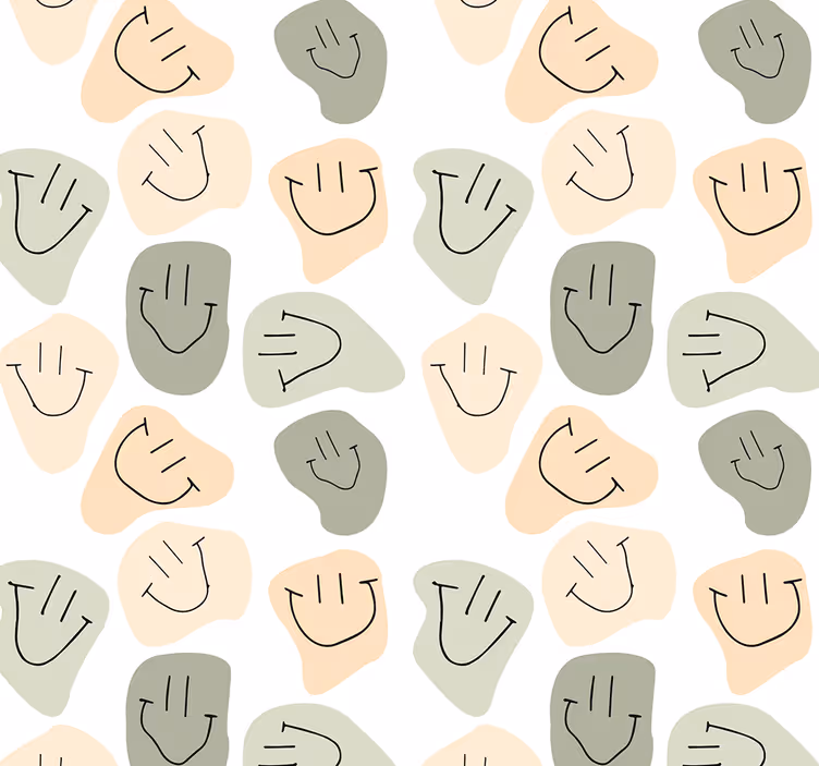 Enkle nøytrale farger smilefjes tapet ungdom - Tenstickers