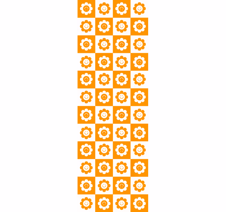 Smilende blomstermønster tapet blomste - Tenstickers