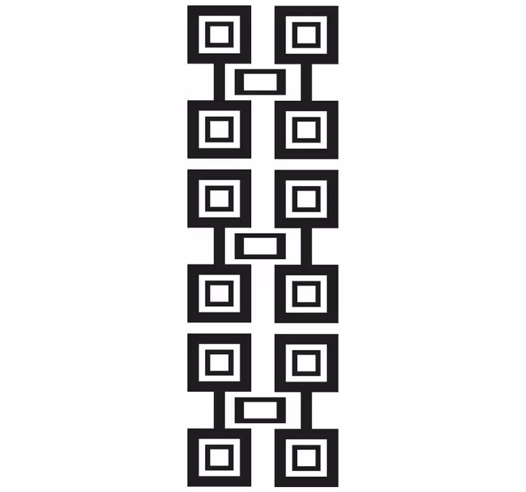 Tapet geometriske former svart og hvit kvadratoppsett - Tenstickers