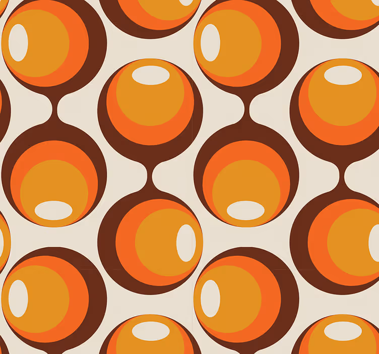 Halvavlang formdesign fra 70-tallet tapet vintage - Tenstickers