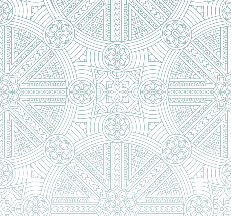 Grønt boho aztekisk mønster tapet gift - Tenstickers