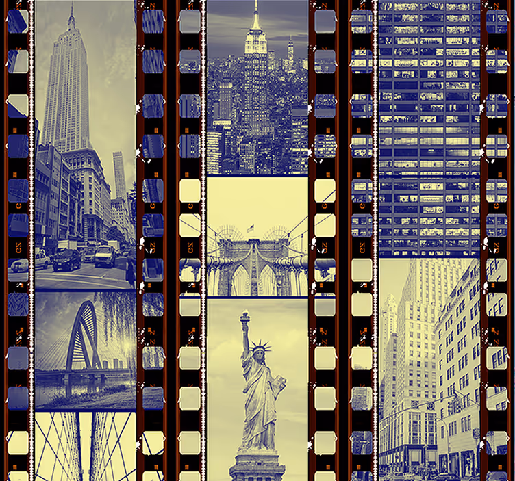 Ny - urban tapet av collage - Tenstickers