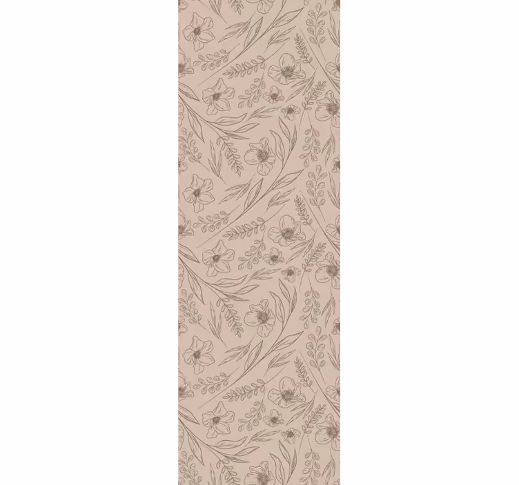 Taupe blomsterkrans tapet blomster - Tenstickers