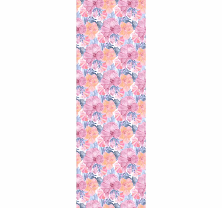 Akvarell malva tapet blomster - Tenstickers