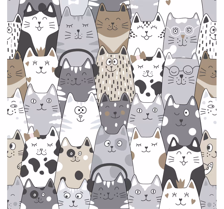 Tegneseriekatter barne tapet - Tenstickers