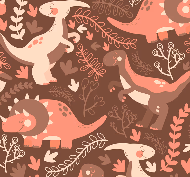 Lekent dinosaurmønster dinosaur tapet - Tenstickers