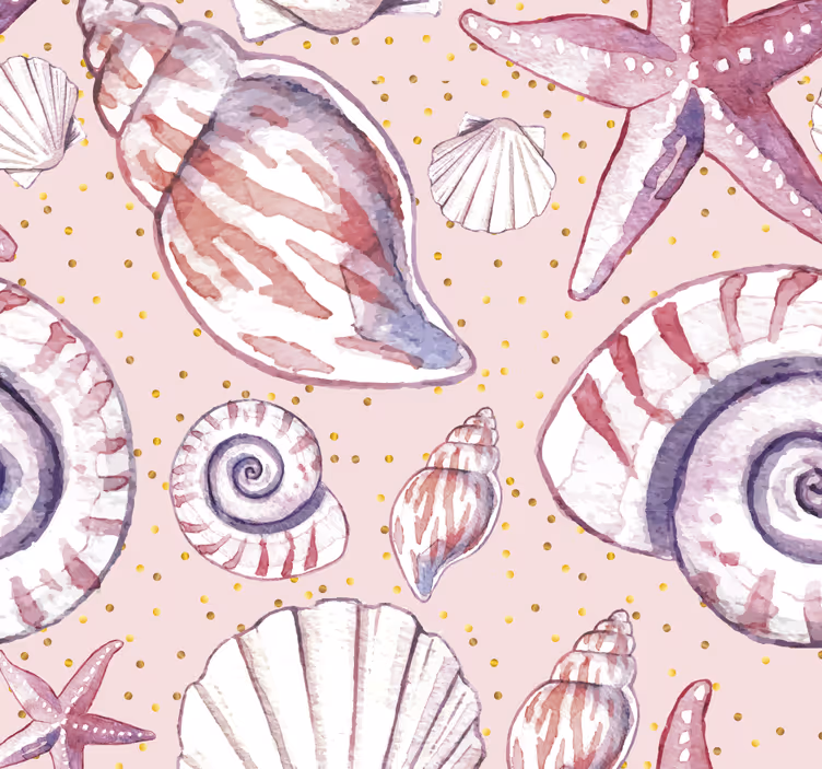 Sommerfugl skjell motiv tapet fisk - Tenstickers