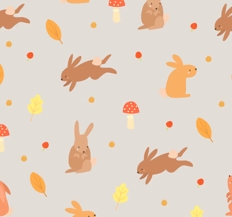 Bunny mønster motiv tapet dyr - Tenstickers