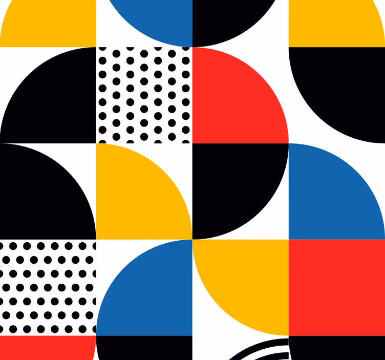 Geometriske sirkler fusjon tapet geometriske former - Tenstickers