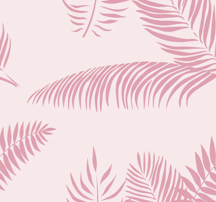 Store palmeblader tapet rosa - Tenstickers