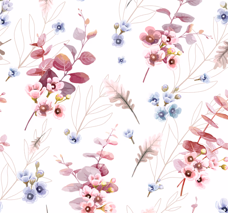Botanisk illustrasjon tapet ungdom - Tenstickers