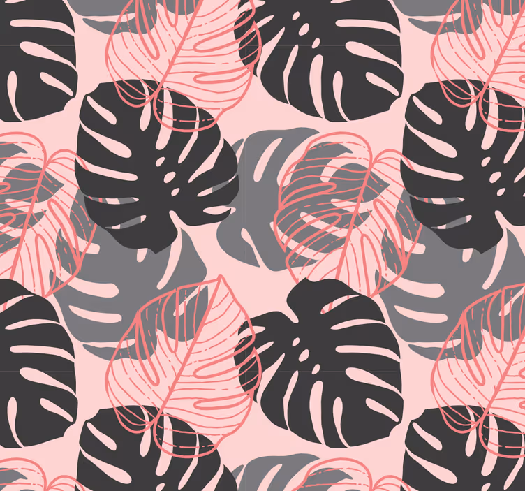 Tropisk monstera tapet grønne blader - Tenstickers