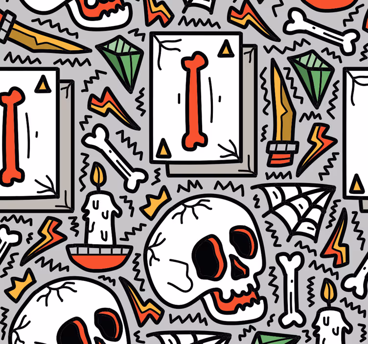 Hodeskalle graffiti tapet ungdom - Tenstickers