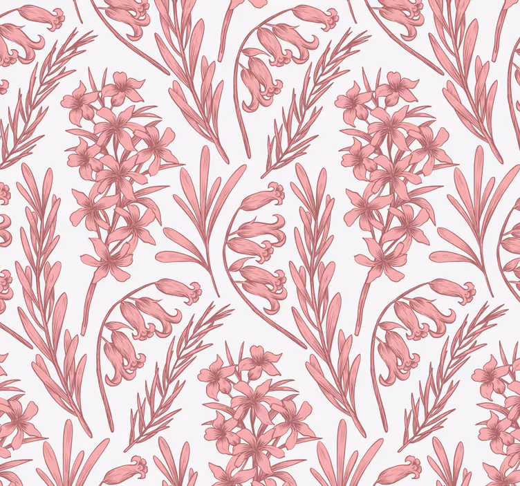 Floral lavendel mønster tapet blomster - Tenstickers