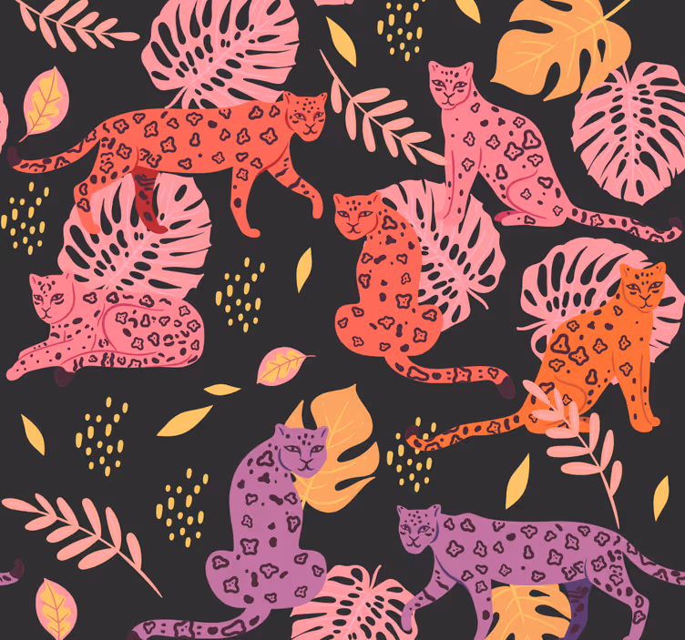 Tropisk fauna motiv tapet dyr - Tenstickers