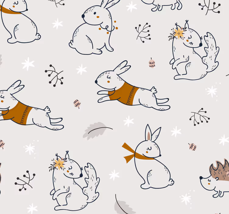 Lekent kaninmotiv tapet dyr - Tenstickers