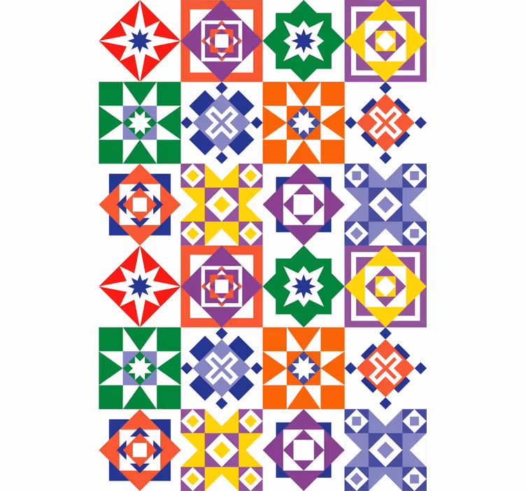Flerfarget design tapet fliser - Tenstickers