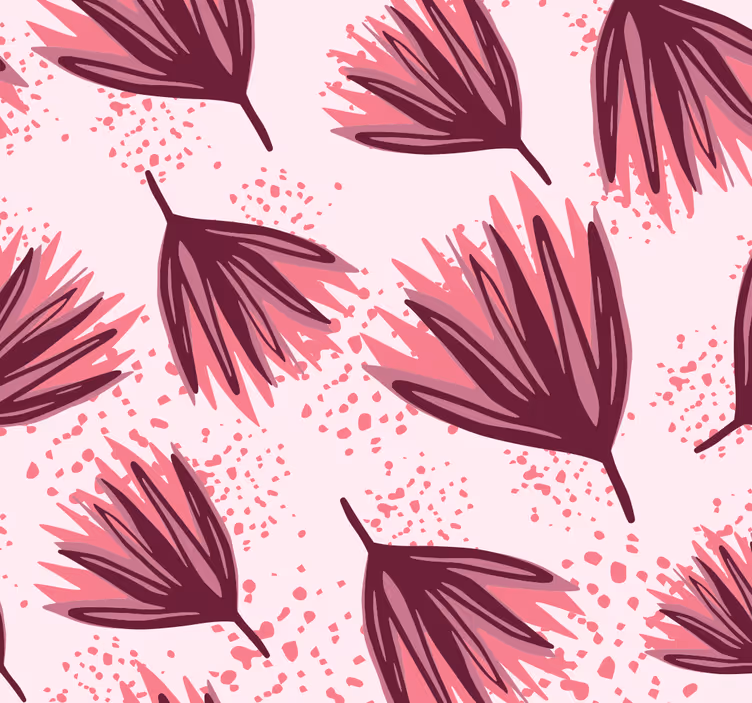 Rosa mønstermotiv tapet blomster - Tenstickers