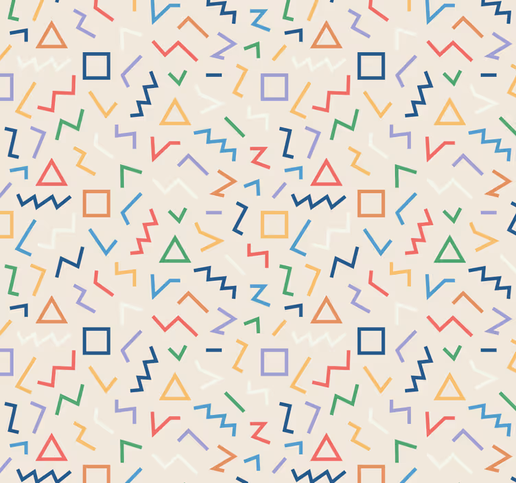 Geometriske mønsterfarger tapet geometriske former - Tenstickers